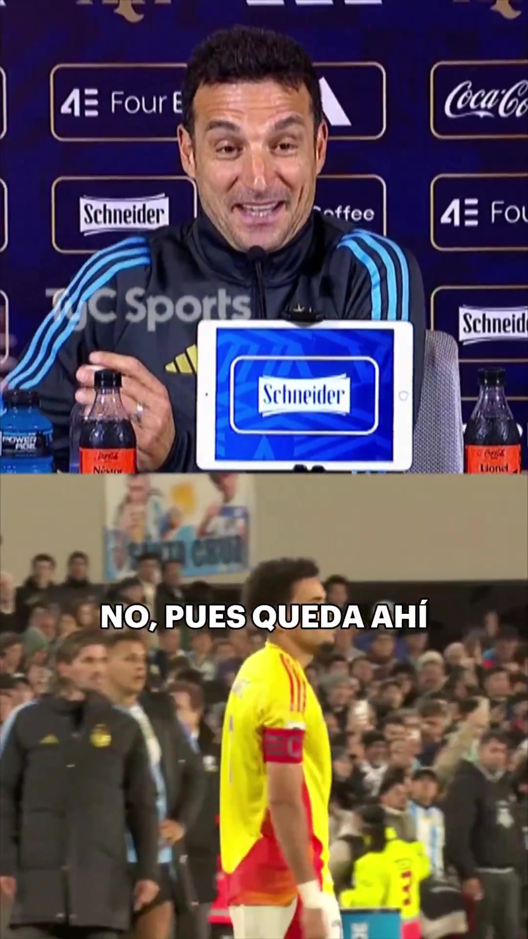 谈球吧体育app下载拉着迪亚斯说了啥？斯卡洛尼保密：我祝贺了他，没什么奇怪的